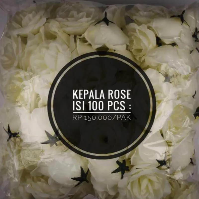 Kepala Rose MAK Putih isi 100 pcs
