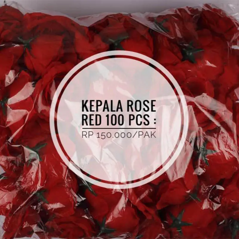 Kepala Rose MAK Merah isi 100 pcs