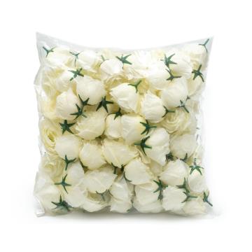 Kepala Mini Rose Putih isi 100 pcs