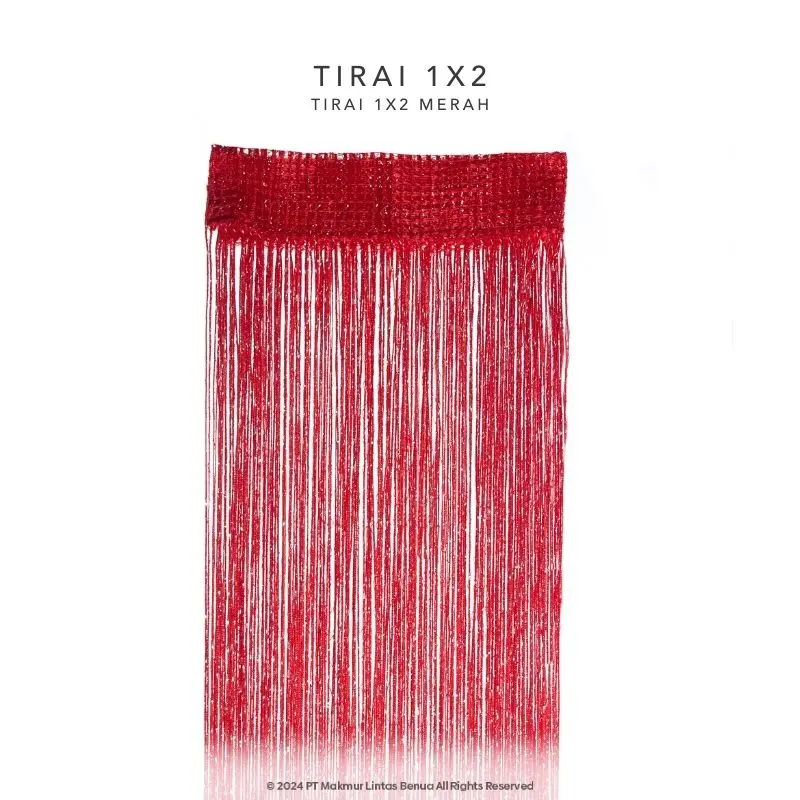 Tirai Glitter Uk. 1x2 - Merah