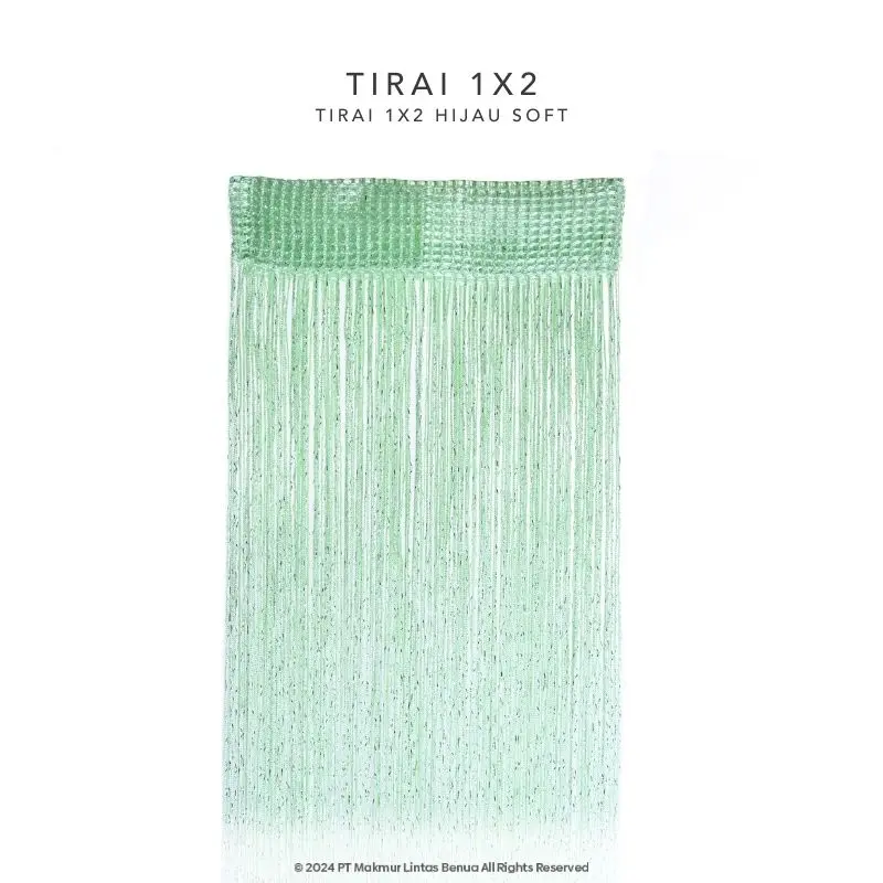 Tirai Glitter Uk. 1x2 - Hijau Soft