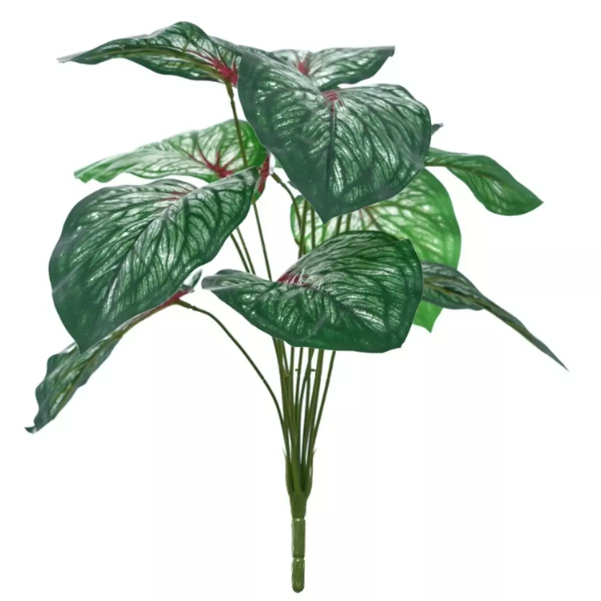 HBX Daun Artificial - Hijau Corak Merah