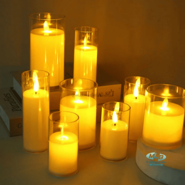 LILIN GELAS DIAMETER 7,5 CM X TINGGI 17,5 CM